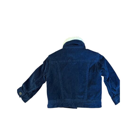 J. CREW CREWCUTS Navy Corduroy Fleece Lined Sherpa Jacket Coat Size 2 - Picture 2 of 6